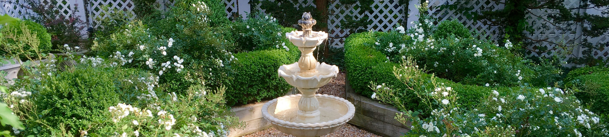 Photo of fountain in White Rose garden