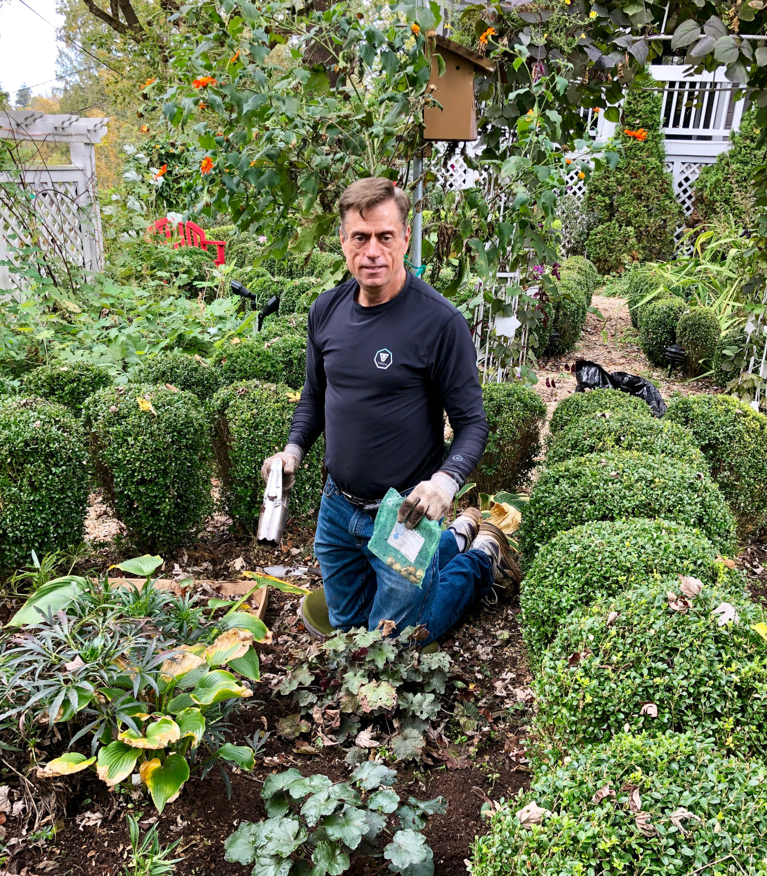 Steve with garden plants